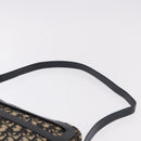 Christian Dior Trotter Canvas Shoulder Bag Navy Gold Auth 187791-9