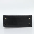 CELINE Horse Carriage Tote Bag Leather Black Gold Auth 187792A-5