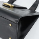 CELINE Horse Carriage Tote Bag Leather Black Gold Auth 187792A-9