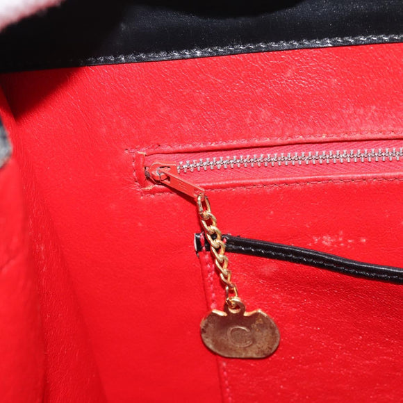 CELINE Horse Carriage Tote Bag Leather Black Gold Auth 187792A