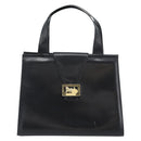 CELINE Horse Carriage Tote Bag Leather Black Gold Auth 187792A-13