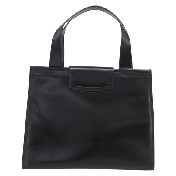 CELINE Horse Carriage Tote Bag Leather Black Gold Auth 187792A