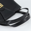 CELINE Horse Carriage Tote Bag Leather Black Gold Auth 187792A-7