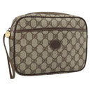 GUCCI GG Canvas Clutch Bag PVC Leather Beige Gold 014 58 0128 Auth 187793-1