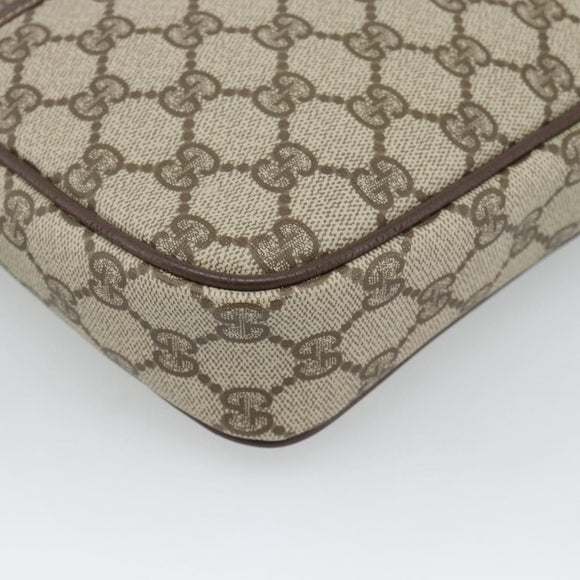 GUCCI GG Canvas Clutch Bag PVC Leather Beige Gold 014 58 0128 Auth 187793