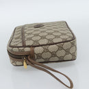 GUCCI GG Canvas Clutch Bag PVC Leather Beige Gold 014 58 0128 Auth 187793-4