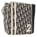 Christian Dior Trotter Canvas Shoulder Bag PVC Black Silver Auth 187794-1