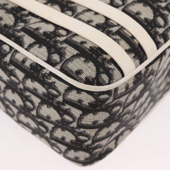 Christian Dior Trotter Canvas Shoulder Bag PVC Black Silver Auth 187794