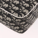 Christian Dior Trotter Canvas Shoulder Bag PVC Black Silver Auth 187794-16