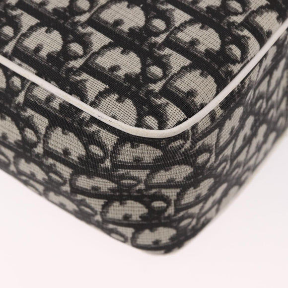 Christian Dior Trotter Canvas Shoulder Bag PVC Black Silver Auth 187794