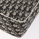 Christian Dior Trotter Canvas Shoulder Bag PVC Black Silver Auth 187794-17
