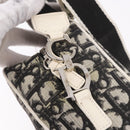 Christian Dior Trotter Canvas Shoulder Bag PVC Black Silver Auth 187794-9