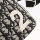 Christian Dior Trotter Canvas Shoulder Bag PVC Black Silver Auth 187794-18
