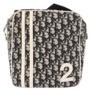 Christian Dior Trotter Canvas Shoulder Bag PVC Black Silver Auth 187794-13