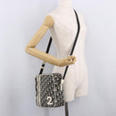 Christian Dior Trotter Canvas Shoulder Bag PVC Black Silver Auth 187794-24