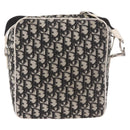 Christian Dior Trotter Canvas Shoulder Bag PVC Black Silver Auth 187794-2
