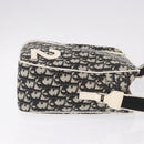 Christian Dior Trotter Canvas Shoulder Bag PVC Black Silver Auth 187794-3