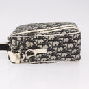 Christian Dior Trotter Canvas Shoulder Bag PVC Black Silver Auth 187794-4
