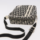 Christian Dior Trotter Canvas Shoulder Bag PVC Black Silver Auth 187794-6