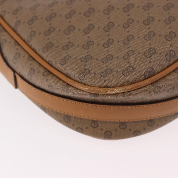 GUCCI Micro GG Supreme Shoulder Bag PVC Beige Gold Auth 187795