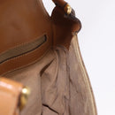 GUCCI Micro GG Supreme Shoulder Bag PVC Beige Gold Auth 187795-18