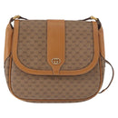 GUCCI Micro GG Supreme Shoulder Bag PVC Beige Gold Auth 187795-2
