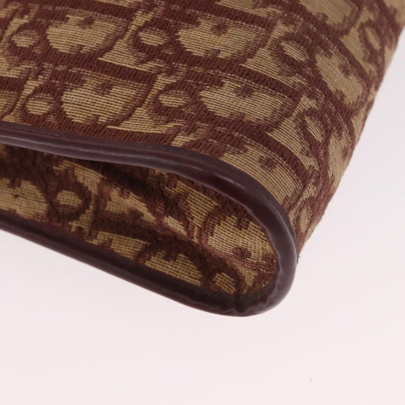 Christian Dior Trotter Canvas Shoulder Bag Red Gold Auth 187796