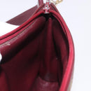Christian Dior Trotter Canvas Shoulder Bag Red Gold Auth 187796-18
