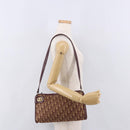 Christian Dior Trotter Canvas Shoulder Bag Red Gold Auth 187796-20