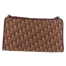 Christian Dior Trotter Canvas Shoulder Bag Red Gold Auth 187796-3