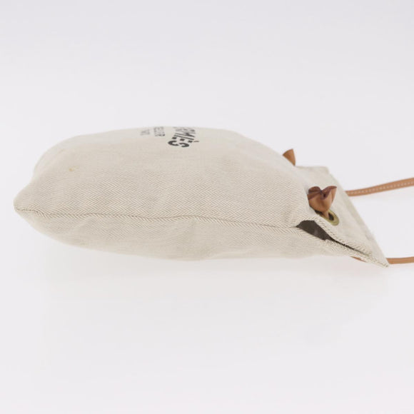 HERMES Aline PM Shoulder Bag Cotton Beige Gold Auth 187797A