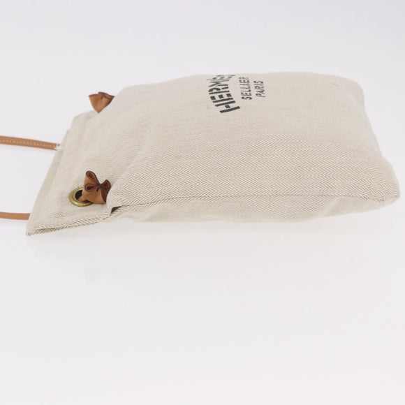 HERMES Aline PM Shoulder Bag Cotton Beige Gold Auth 187797A
