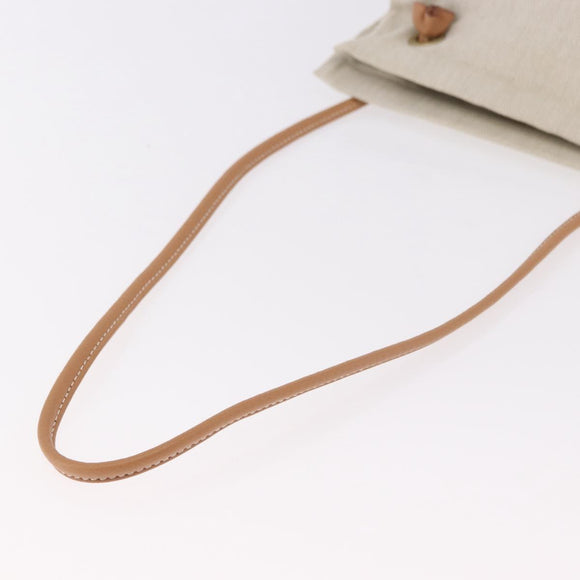 HERMES Aline PM Shoulder Bag Cotton Beige Gold Auth 187797A