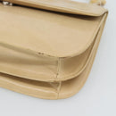 PRADA Chain Shoulder Bag Leather Beige Silver Auth 187798A-9