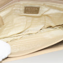 PRADA Chain Shoulder Bag Leather Beige Silver Auth 187798A-11