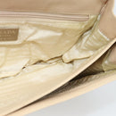 PRADA Chain Shoulder Bag Leather Beige Silver Auth 187798A-18