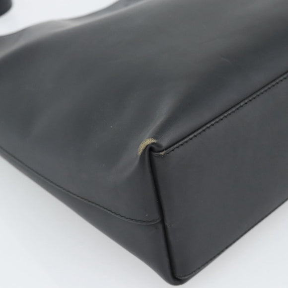 GUCCI Shoulder Bag Leather Black Silver 001 3297 Auth 187800