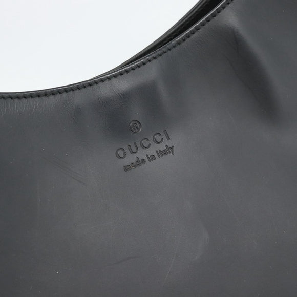 GUCCI Shoulder Bag Leather Black Silver 001 3297 Auth 187800