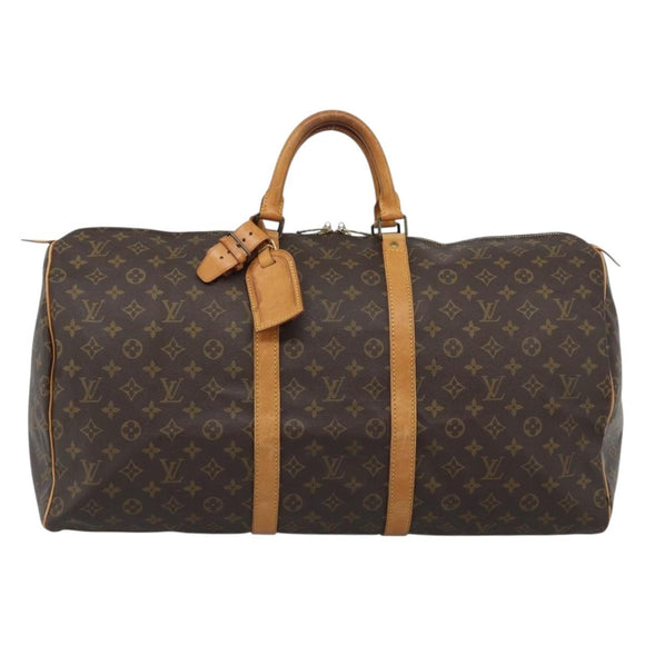 LOUIS VUITTON Monogram Keepall 55 Boston Bag M41424 LV Auth 187801A