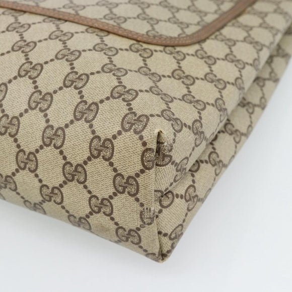 GUCCI GG Supreme Web Sherry Line Tote Bag PVC Beige Auth 187804