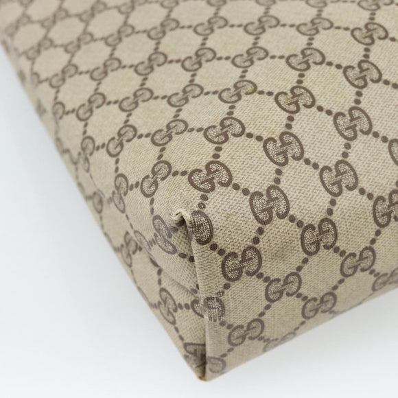 GUCCI GG Supreme Web Sherry Line Tote Bag PVC Beige Auth 187804