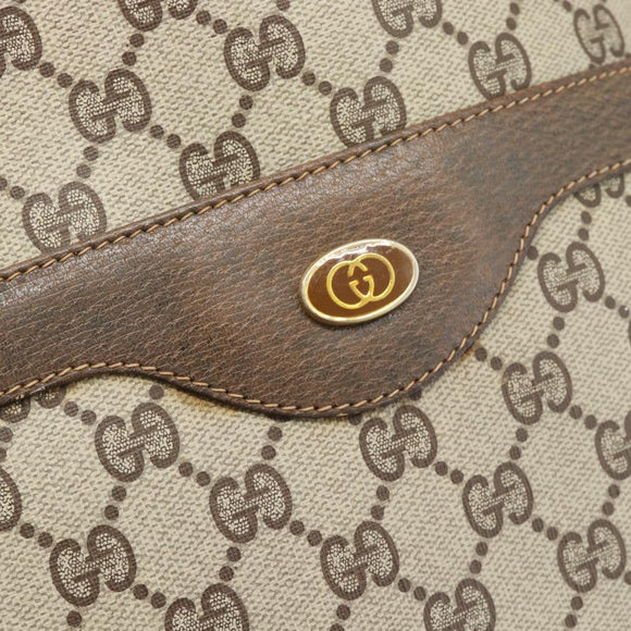 GUCCI GG Supreme Web Sherry Line Tote Bag PVC Beige Auth 187804