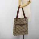 GUCCI GG Supreme Web Sherry Line Tote Bag PVC Beige Auth 187804-20