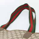 GUCCI GG Supreme Web Sherry Line Tote Bag PVC Beige Auth 187804-8