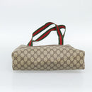 GUCCI GG Supreme Web Sherry Line Tote Bag PVC Beige Auth 187804-5