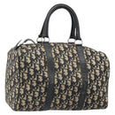 Christian Dior Trotter Canvas Hand Bag Navy Silver Auth 187811-1