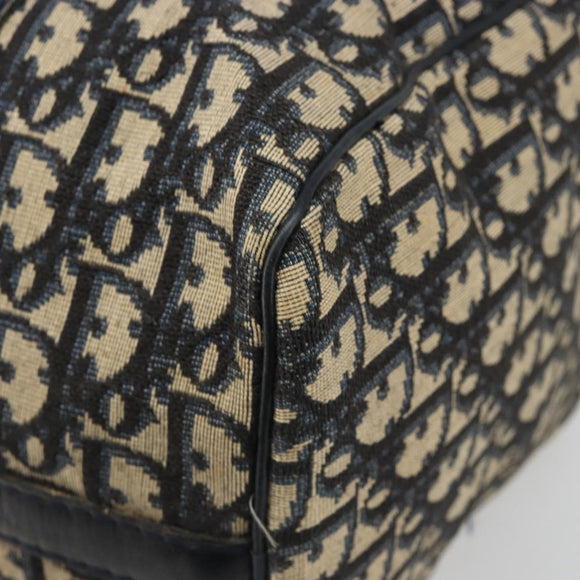 Christian Dior Trotter Canvas Hand Bag Navy Silver Auth 187811