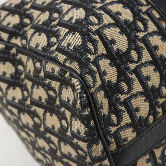 Christian Dior Trotter Canvas Hand Bag Navy Silver Auth 187811