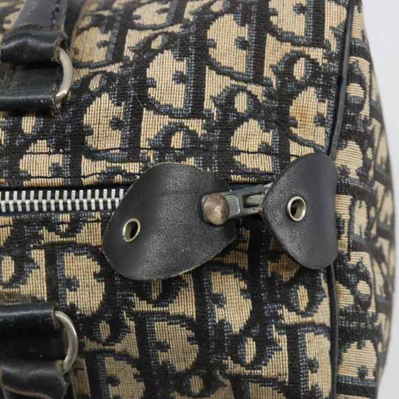Christian Dior Trotter Canvas Hand Bag Navy Silver Auth 187811