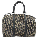 Christian Dior Trotter Canvas Hand Bag Navy Silver Auth 187811-2